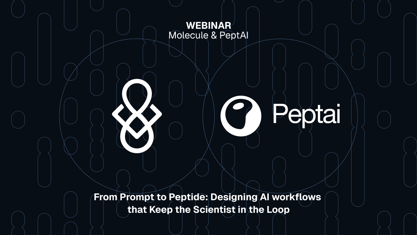 Molecule and PeptAI live session, 9 September 2026: how to set up an AI research workflow without becoming an AI expert.